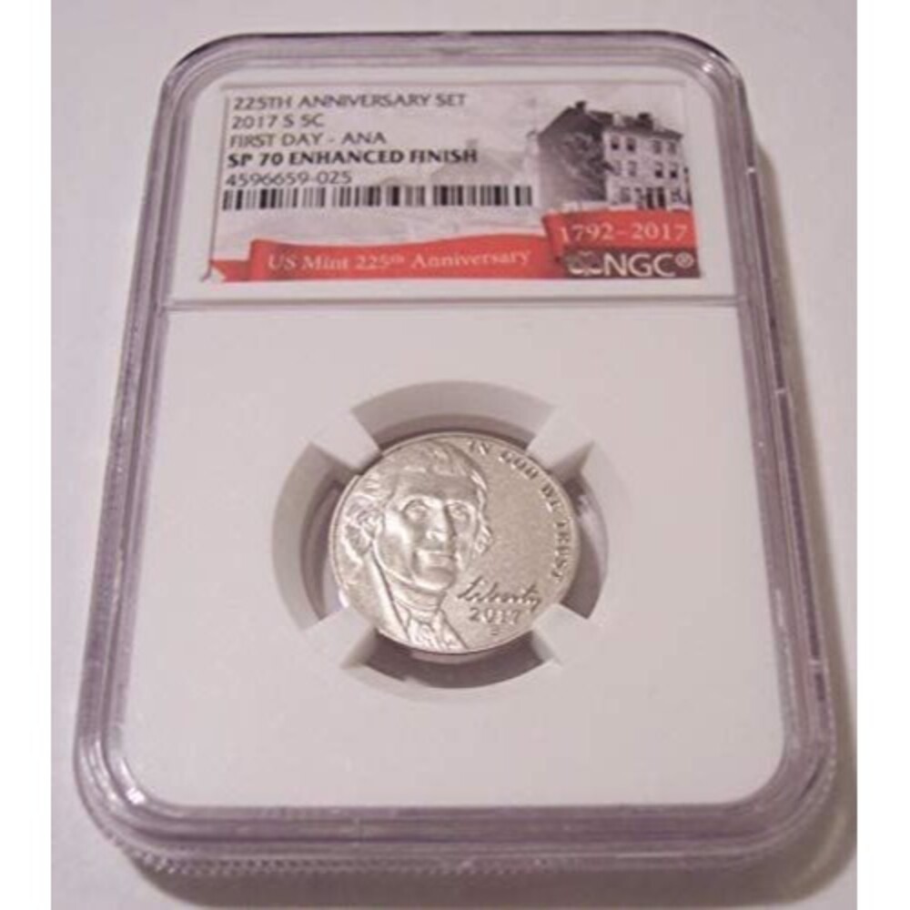 2017 S Jefferson Nickel Enhanced Finish SP70 NGC FDI ANA Label